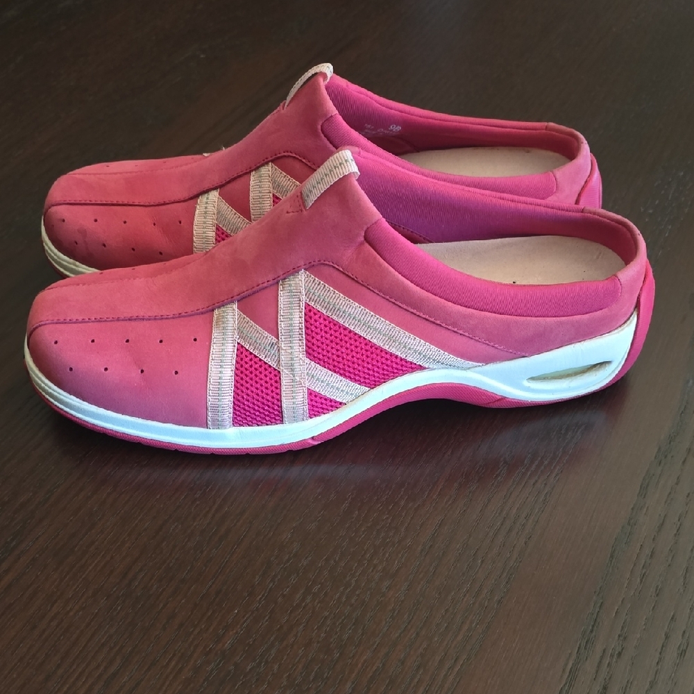 Cole Haan Pink and White Slip-On Mules
